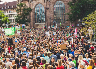 crowd in the streets