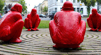 seated-red-sculptures